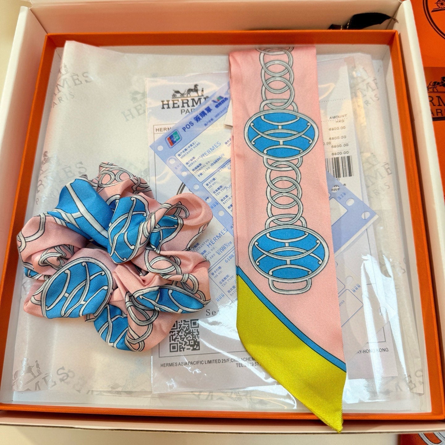HM Twilly Small Silk Scarf and Detachable Hairband 825647