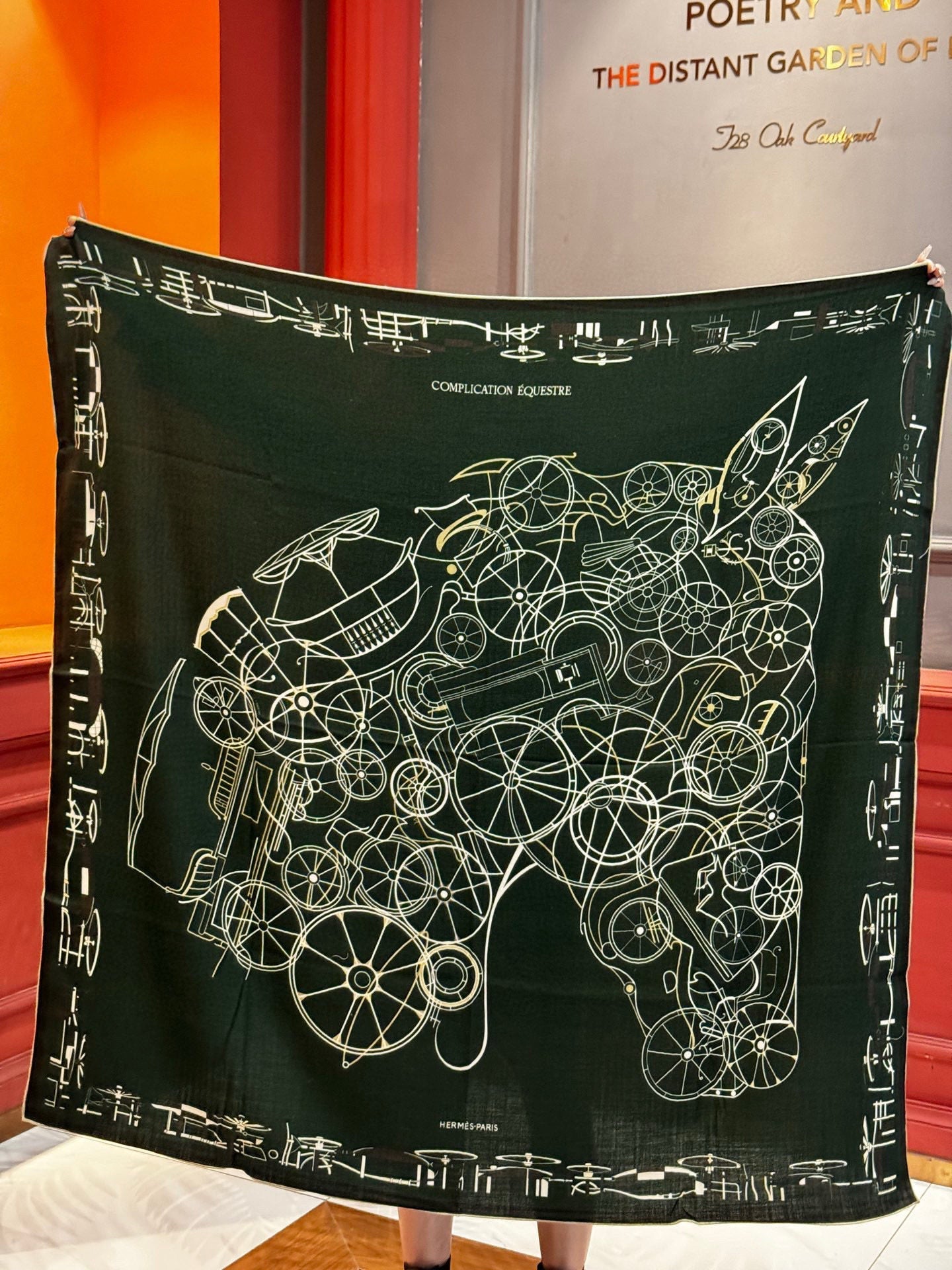 HM Double-Sided Square Scarf 140cm Dark Green Cashmere 828712