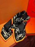 HM Double-Sided Square Scarf 140cm Black Cashmere 828710