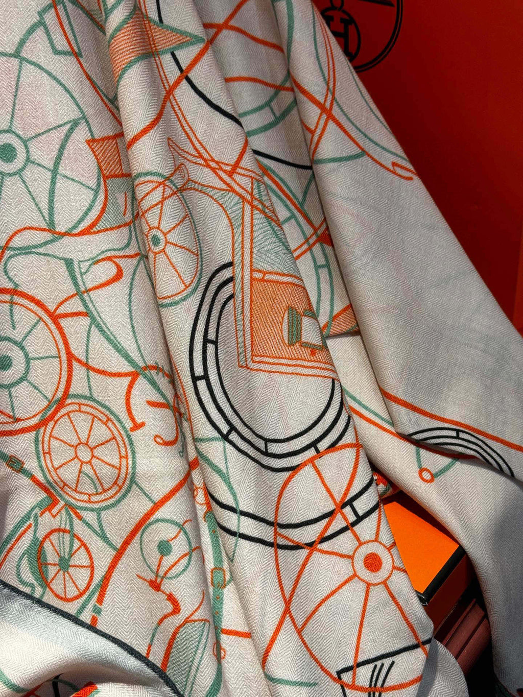 HM Double-Sided Square Scarf 140cm White Cashmere 828709