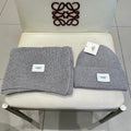 Hermes Classic Hat & Scalf Set Gray Rabbit Fur 980203