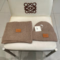 Hermes Classic Hat & Scalf Set Brown Rabbit Fur 980202