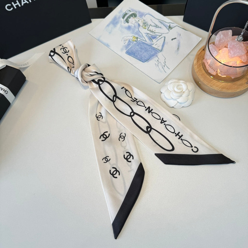 CC Twilly Mini Scarf White Silk Twill 290521