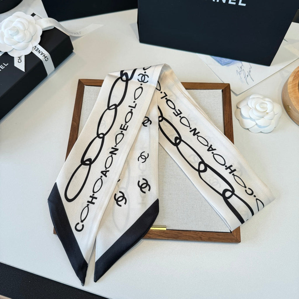 CC Twilly Mini Scarf White Silk Twill 290521