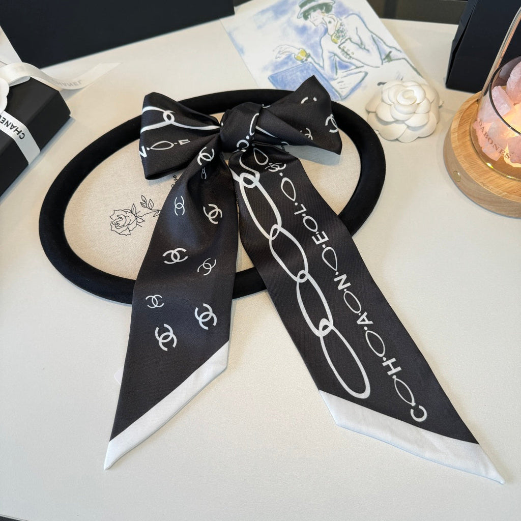 CC Twilly Mini Scarf Black Silk Twill 290520