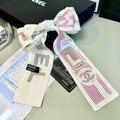 CC Twilly Mini Scarf White Pink Silk Twill 293694