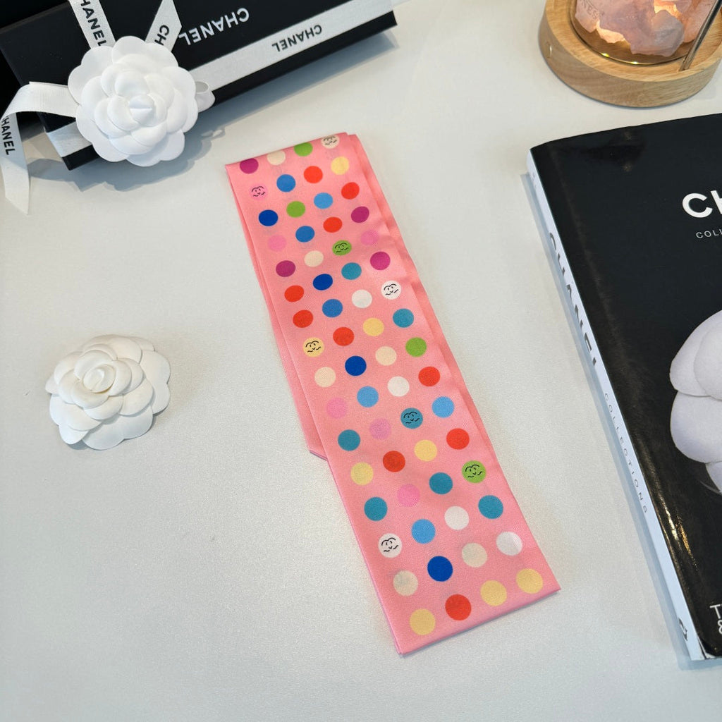 CC Twilly Mini Scarf Pink Multicolor Silk 280926
