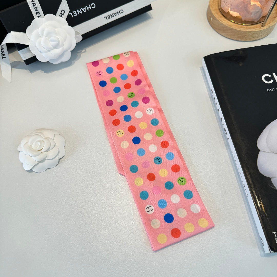 CC Twilly Mini Scarf Pink Multicolor Silk 280926