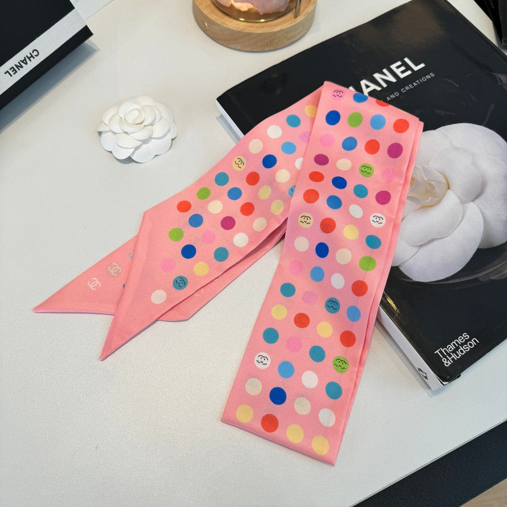 CC Twilly Mini Scarf Pink Multicolor Silk 280926