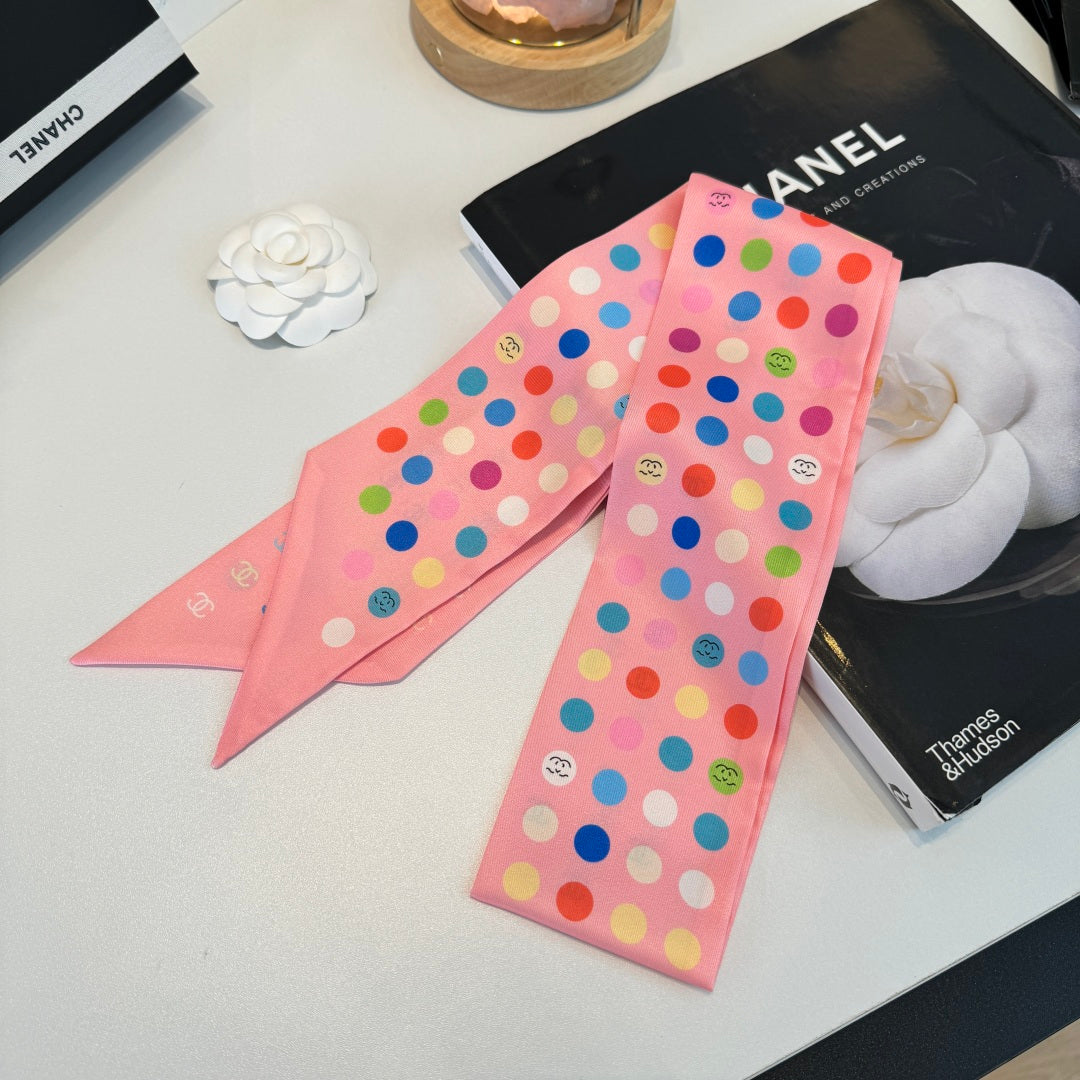 CC Twilly Mini Scarf Pink Multicolor Silk 280926