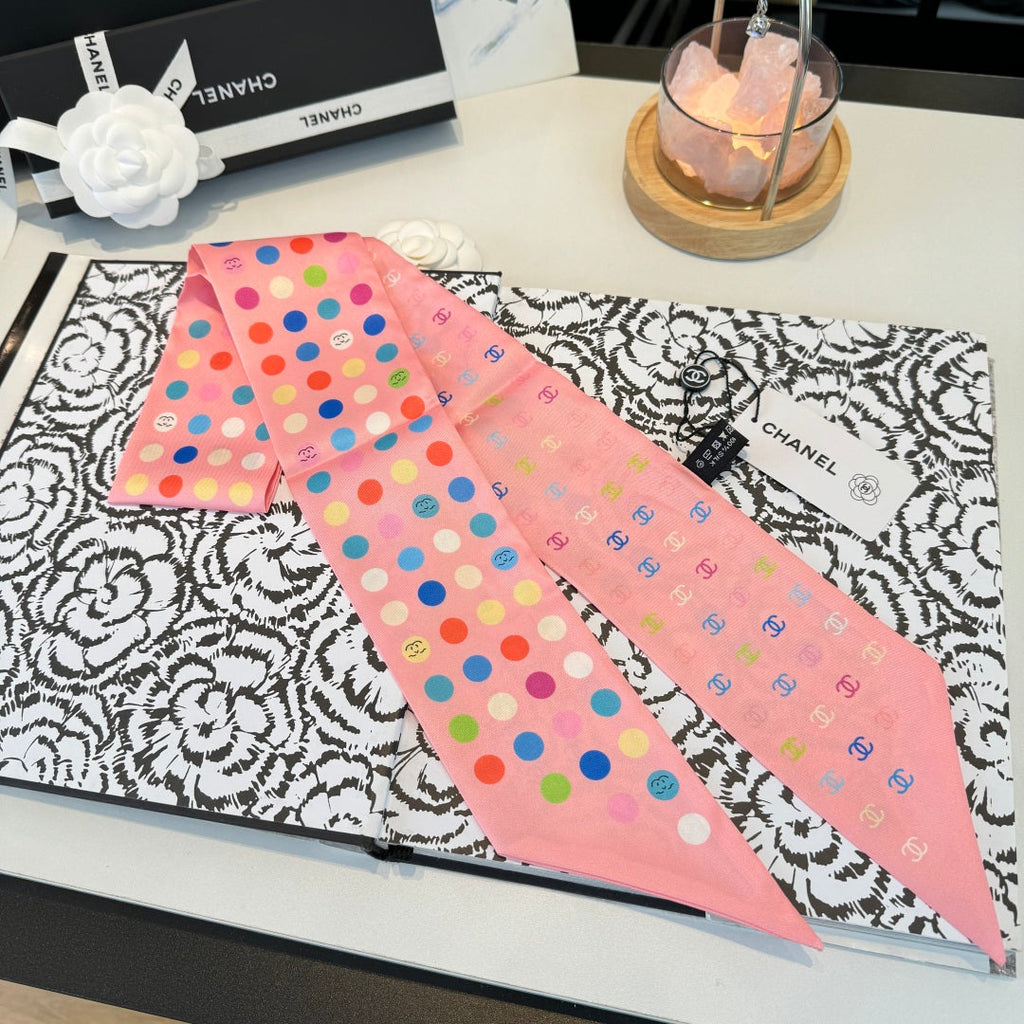 CC Twilly Mini Scarf Pink Multicolor Silk 280926