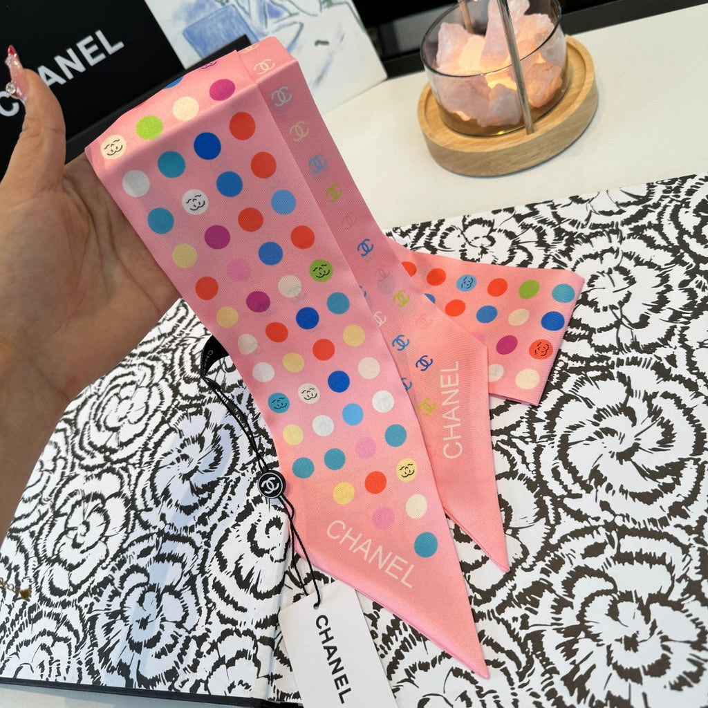 CC Twilly Mini Scarf Pink Multicolor Silk 280926