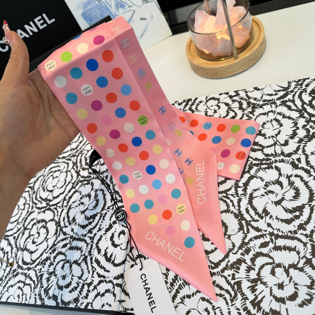 CC Twilly Mini Scarf Pink Multicolor Silk 280926