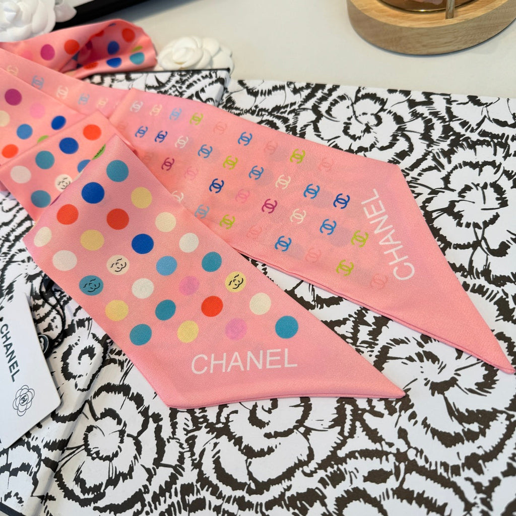 CC Twilly Mini Scarf Pink Multicolor Silk 280926