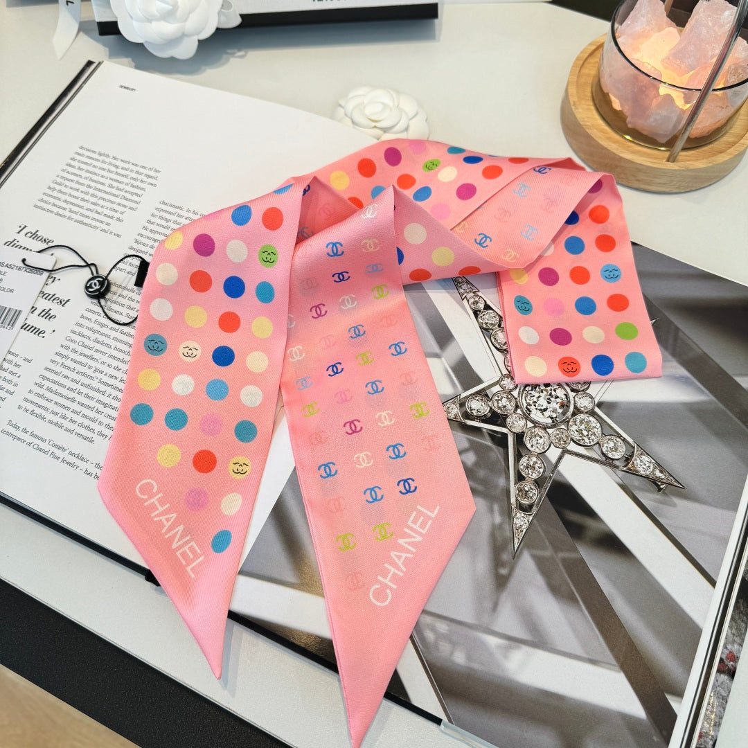 CC Twilly Mini Scarf Pink Multicolor Silk 280926