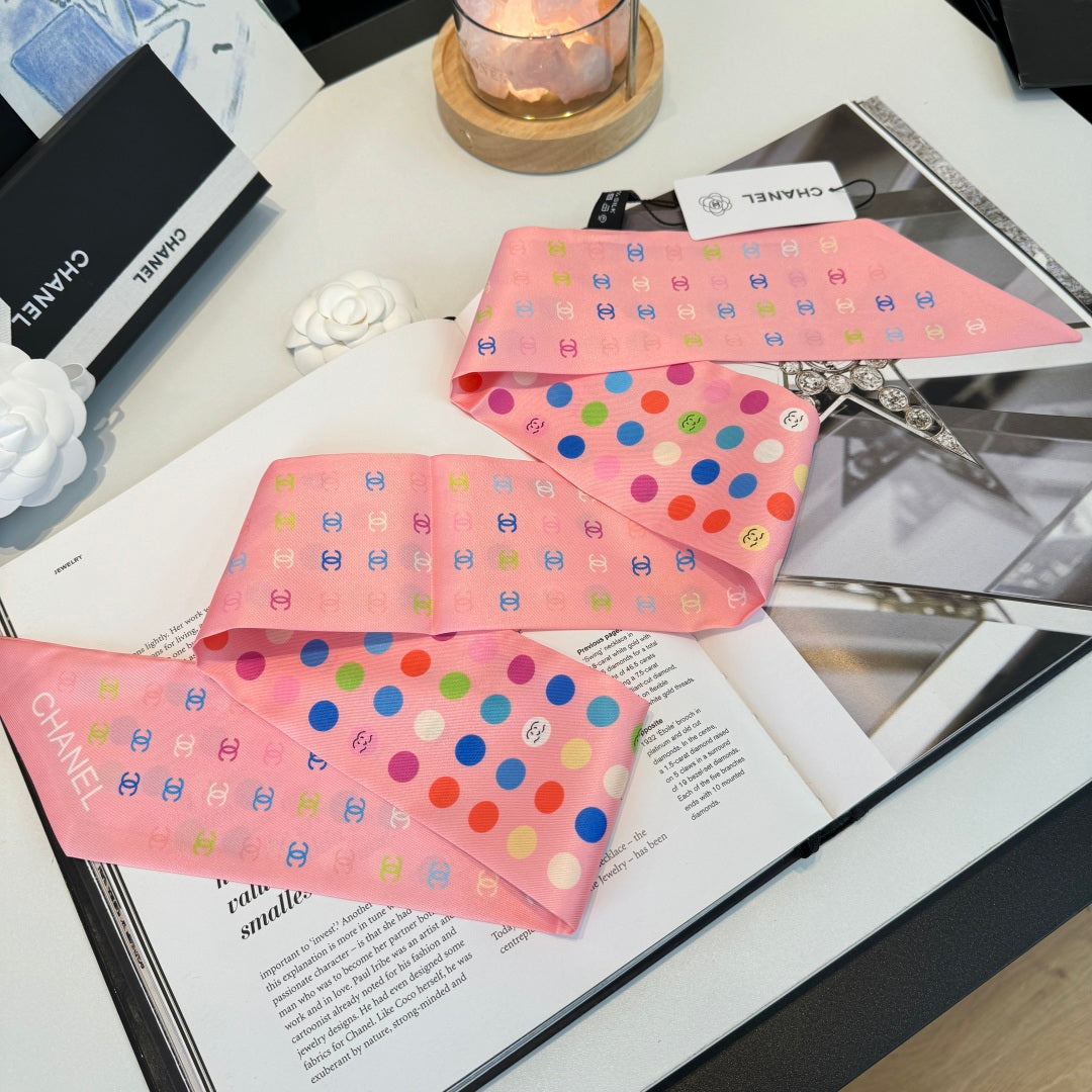 CC Twilly Mini Scarf Pink Multicolor Silk 280926