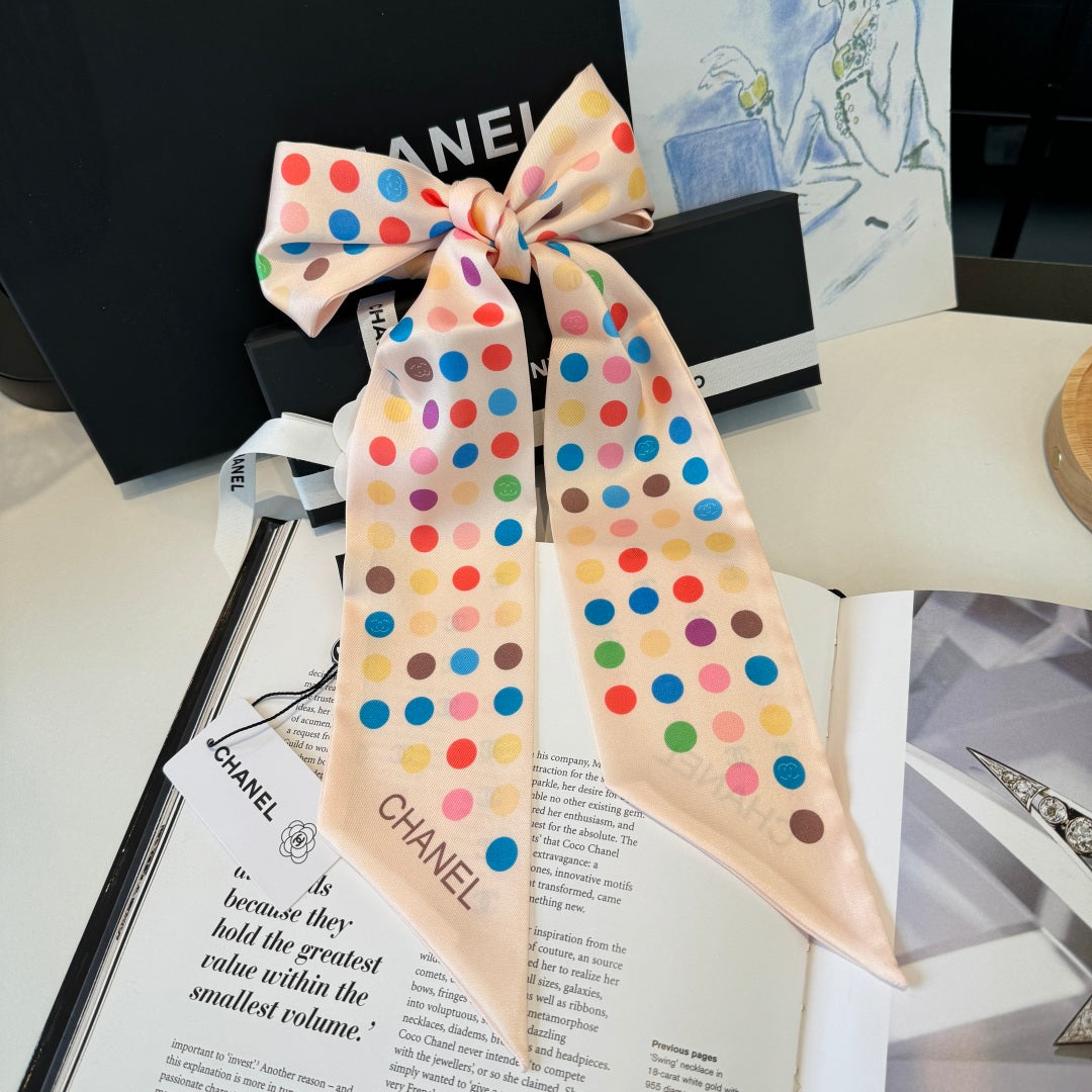 CC Twilly Mini Scarf Begie Multicolor Silk 280924
