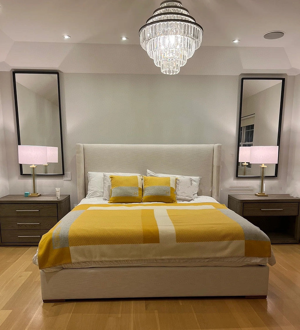 HM Riviera Blanket Yellow White Wool Cashmere