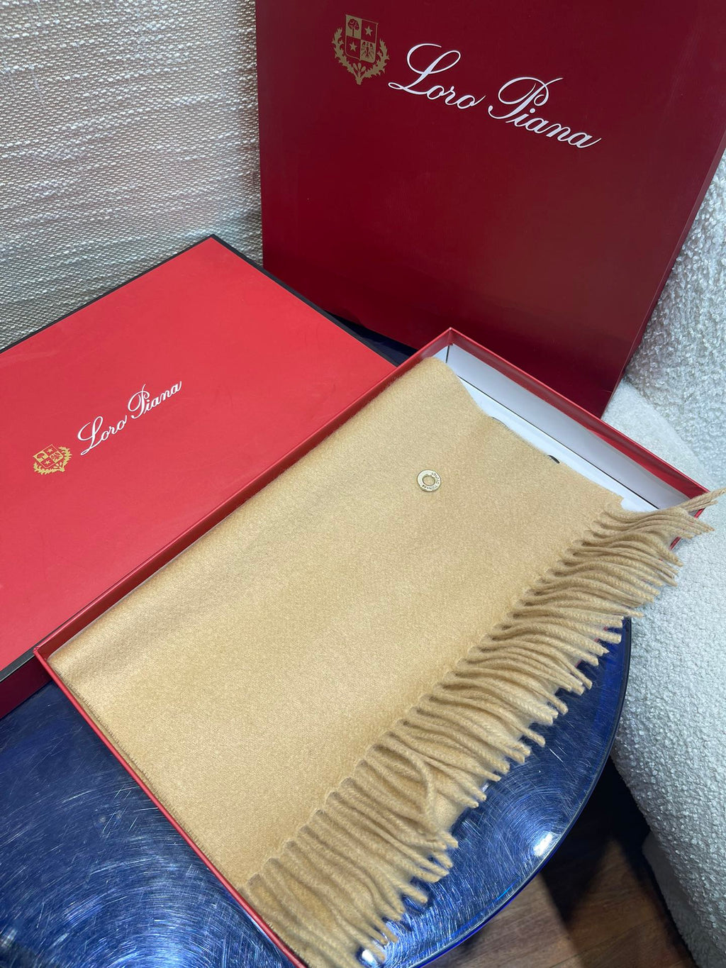 Plain Cashmere Scarf 180 CM In Beige 351619