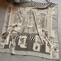 Square Scarf 140 CM In Black Mix White Silk 385353