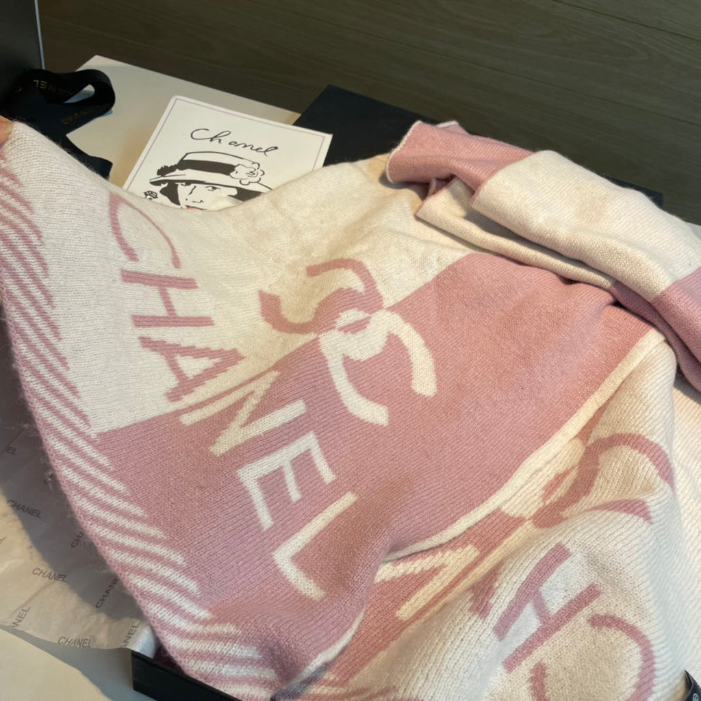 CC Scarf 180 CM In White Mix Pink Cashmere 416940