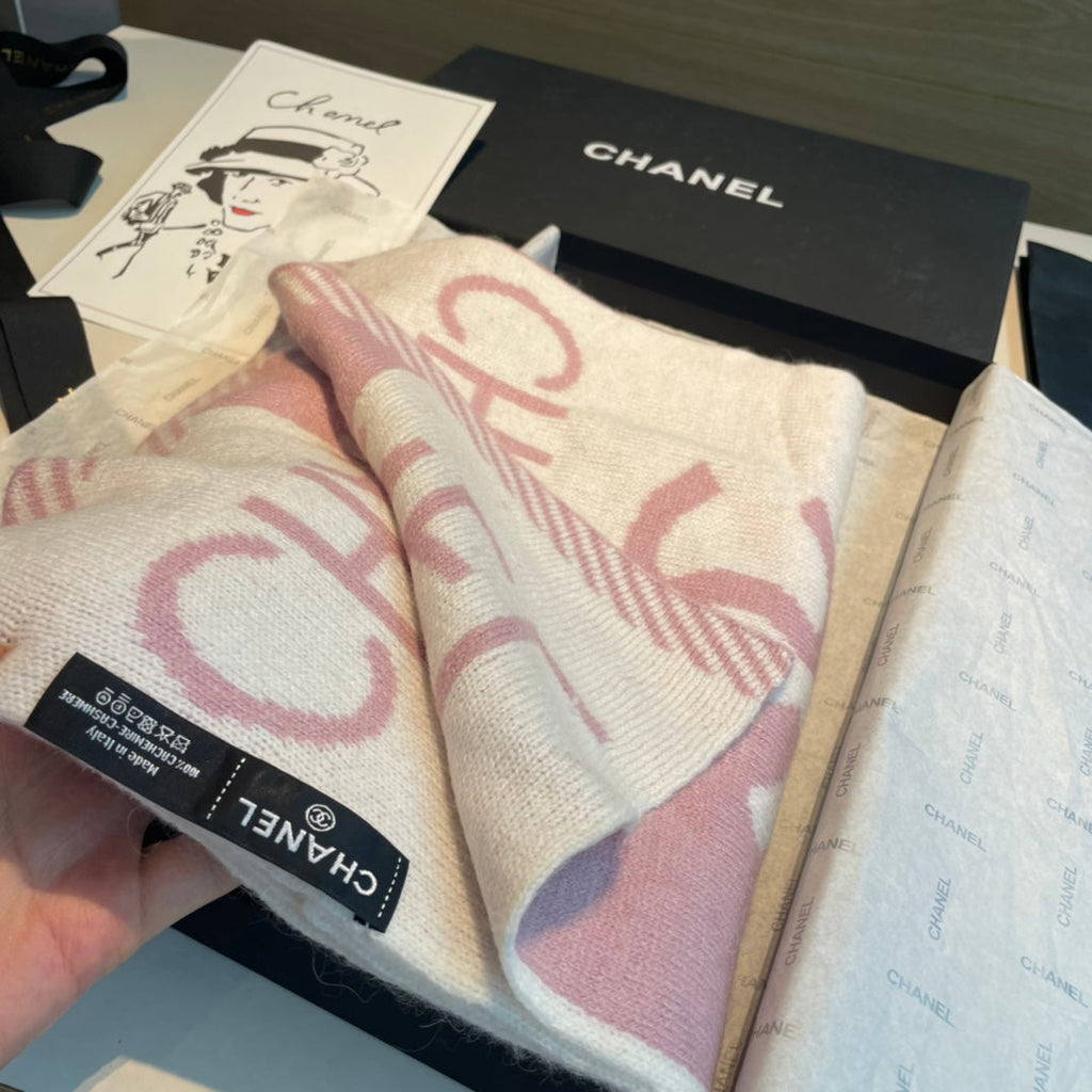 CC Scarf 180 CM In White Mix Pink Cashmere 416940