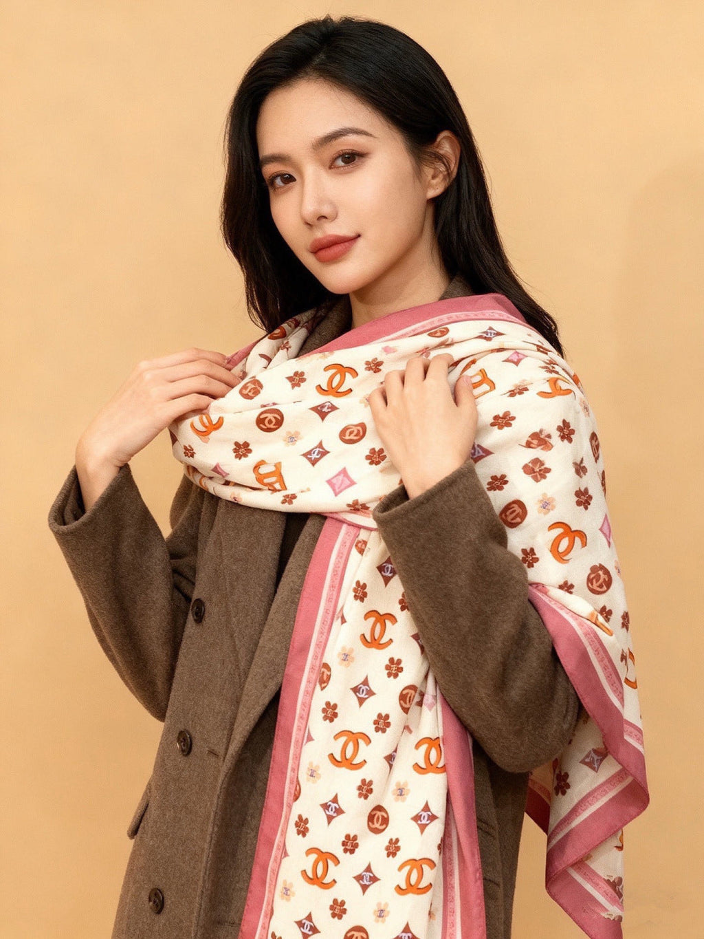 CC 26s Scarf 140 In Cashmere Silk 306123