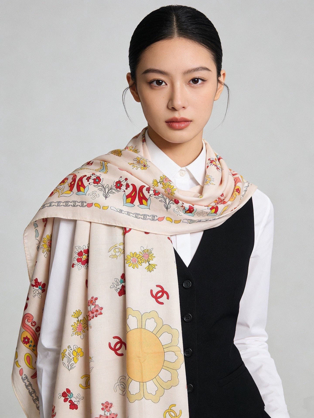 CC 26s Scarf 140 In Cashmere Silk 306129