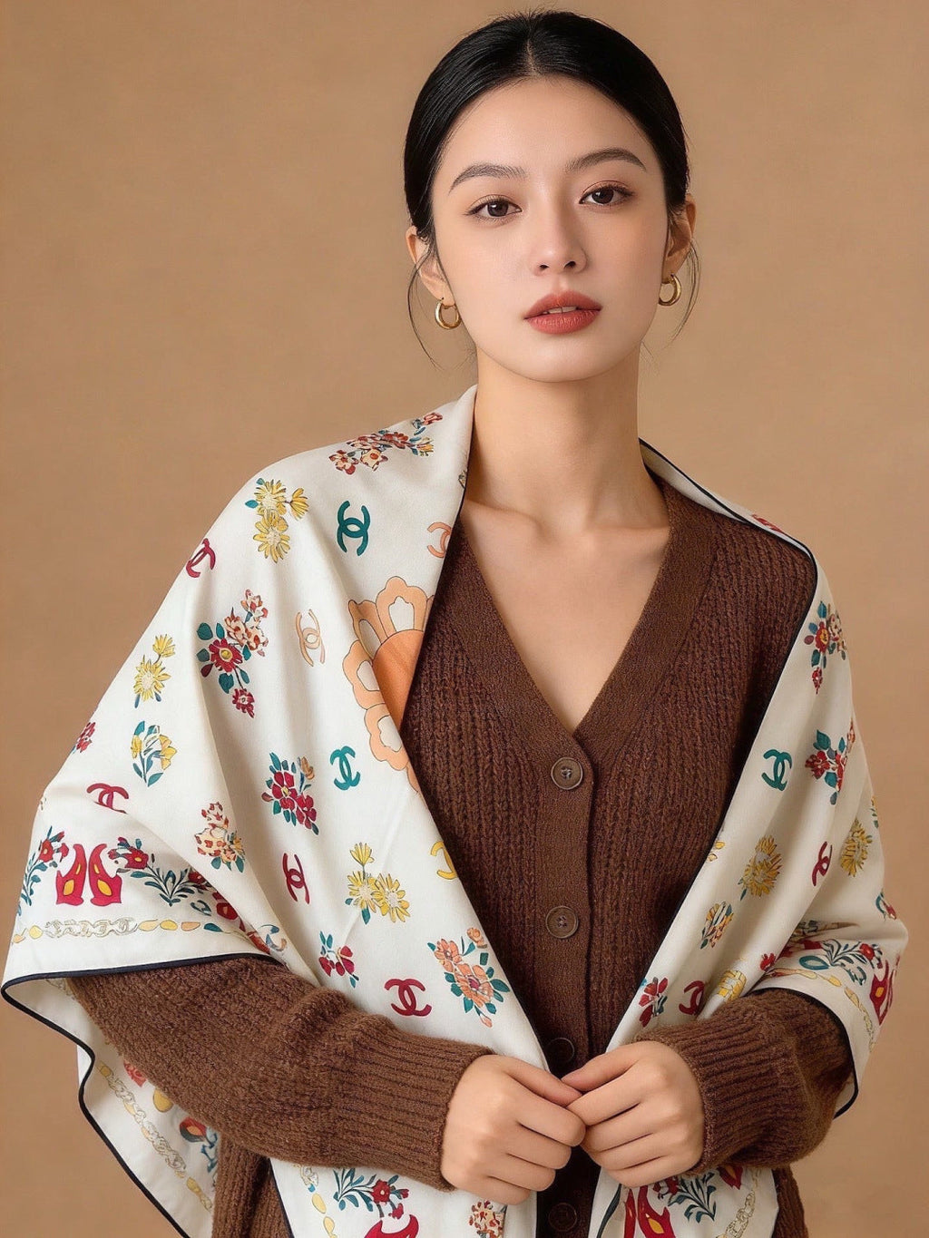 CC 26s Scarf 140 In Cashmere Silk 306130