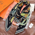 HM 26s Printed Square Scarf 135 In Cashmere And Silk 307244