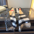 BBR Long Scarf 200CM Beige Gray Black Cashmere 293425