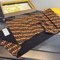 FF 180CM Two-tone Camel Black Wool Cashmere 103886