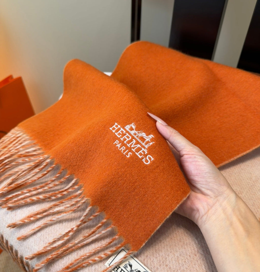 HM Scarf 190 CM Orange Wool 969469