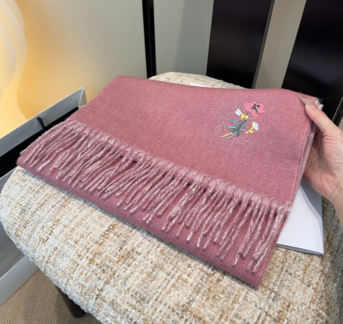 Loewe Scarf 180CM Dark Pink Cashmere 969474