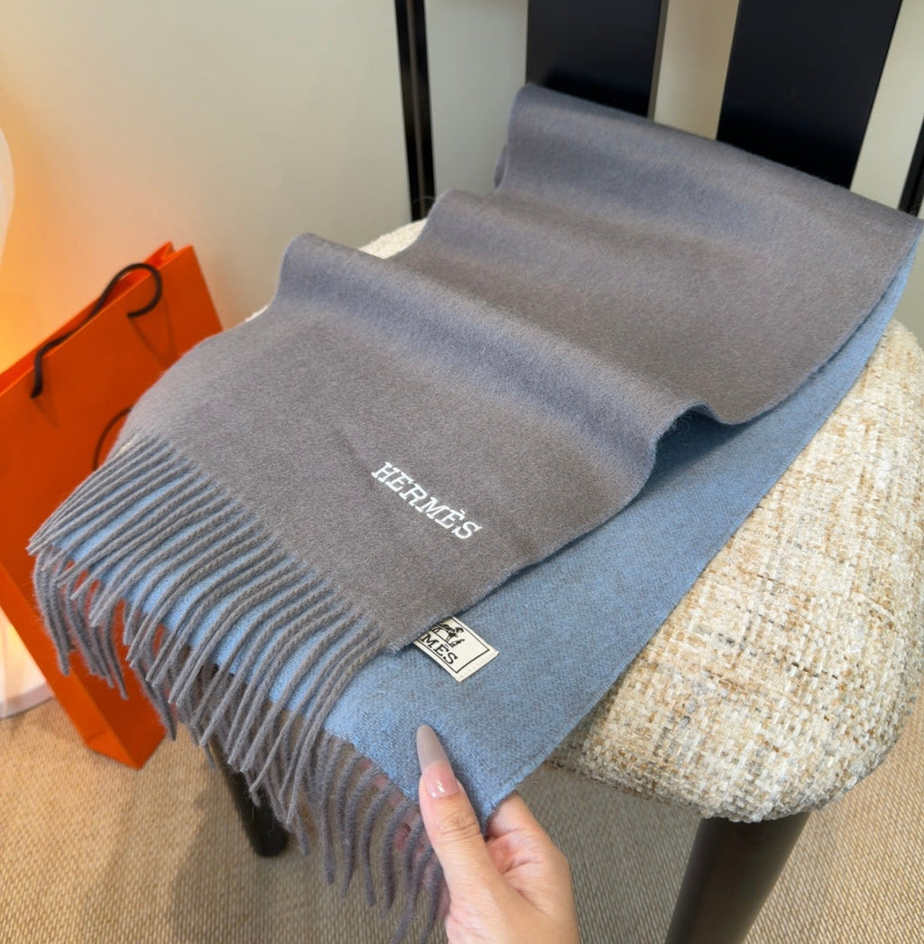 HM Scarf 190 CM Gray Wool 969493