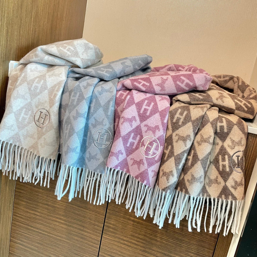 HM 25s Reversible Scarf 200cm Gray Cashmere 960510