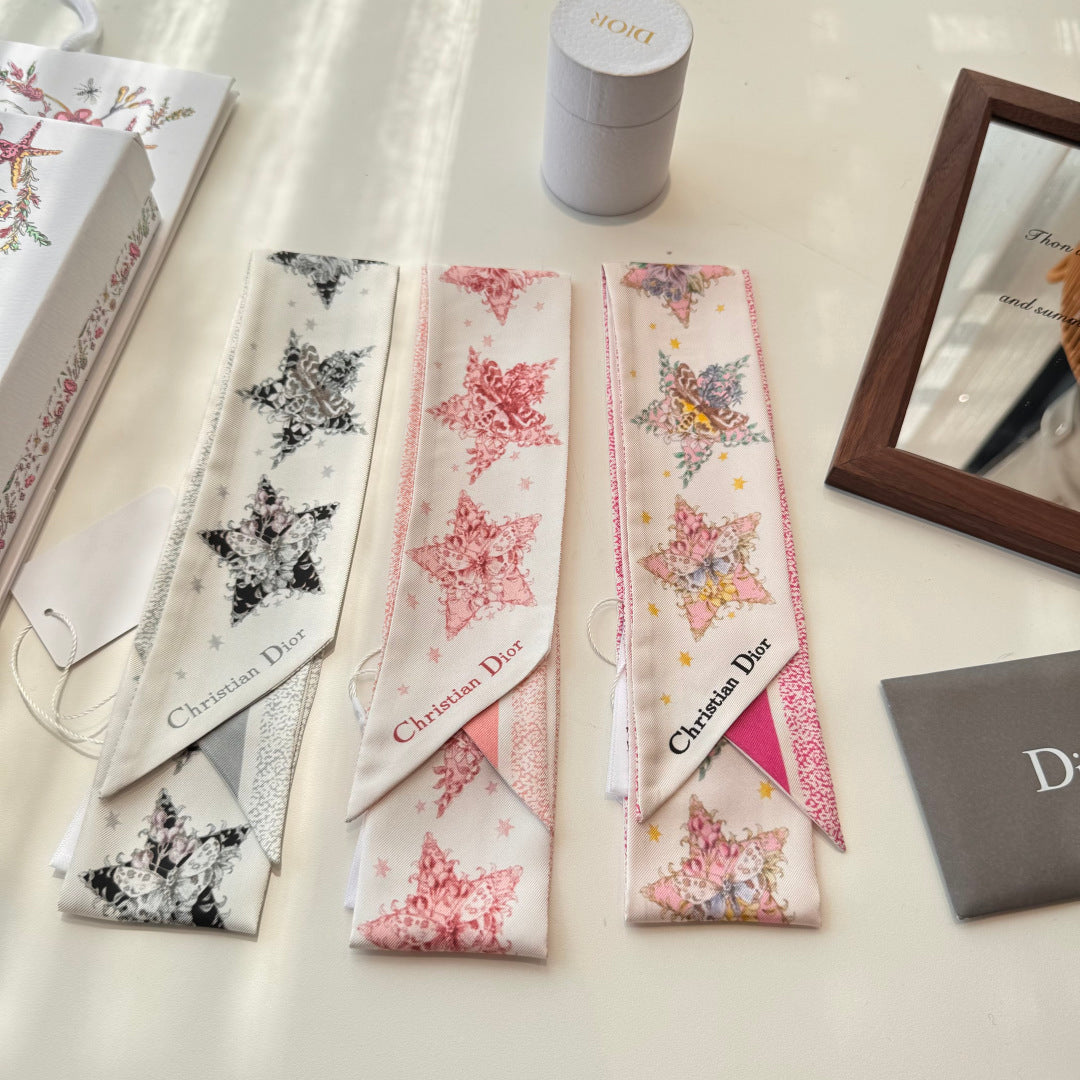 CD Twilly Mini Scarf 105cm Pink Mulberry Silk 969065