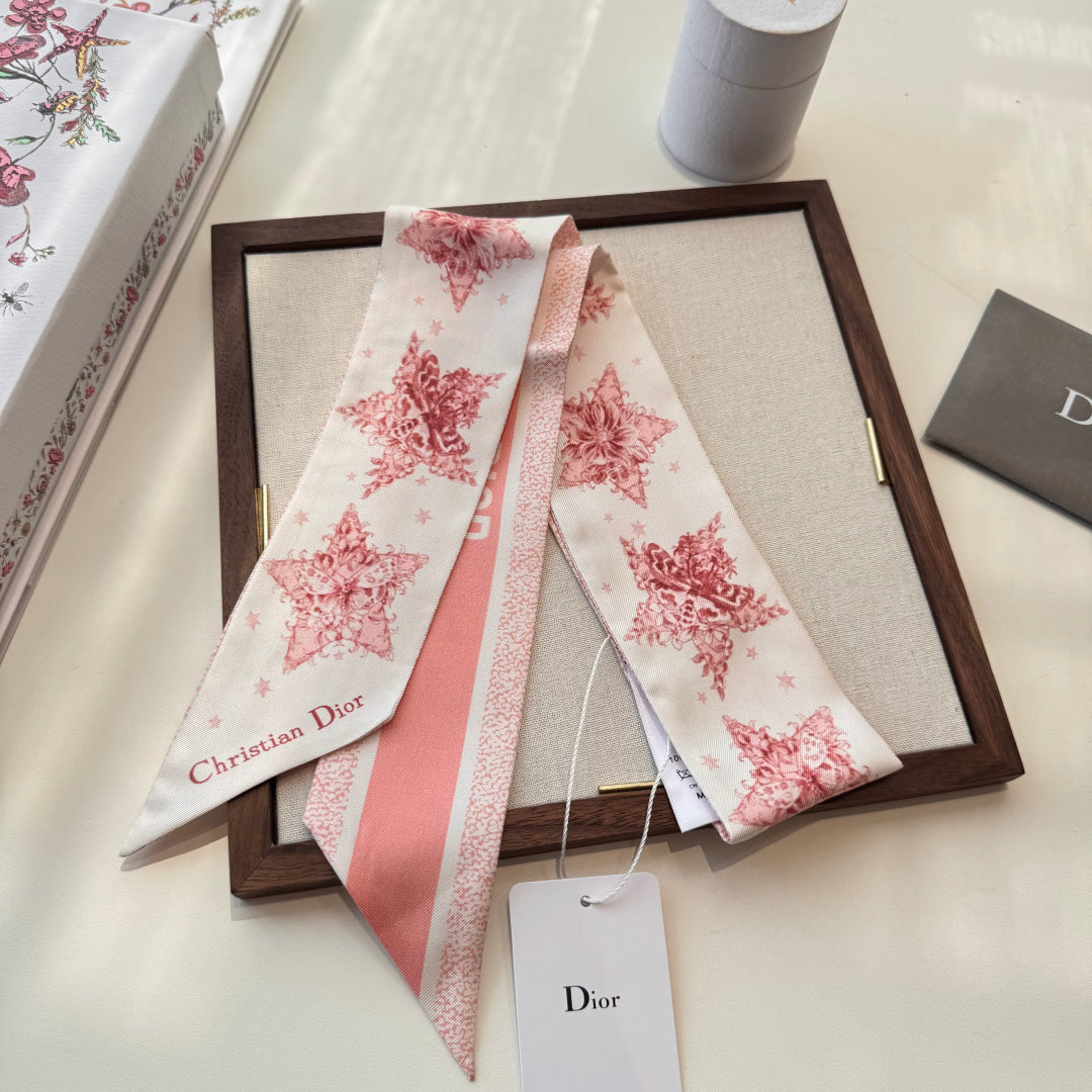 CD Twilly Mini Scarf 105cm Pink Mulberry Silk 969065
