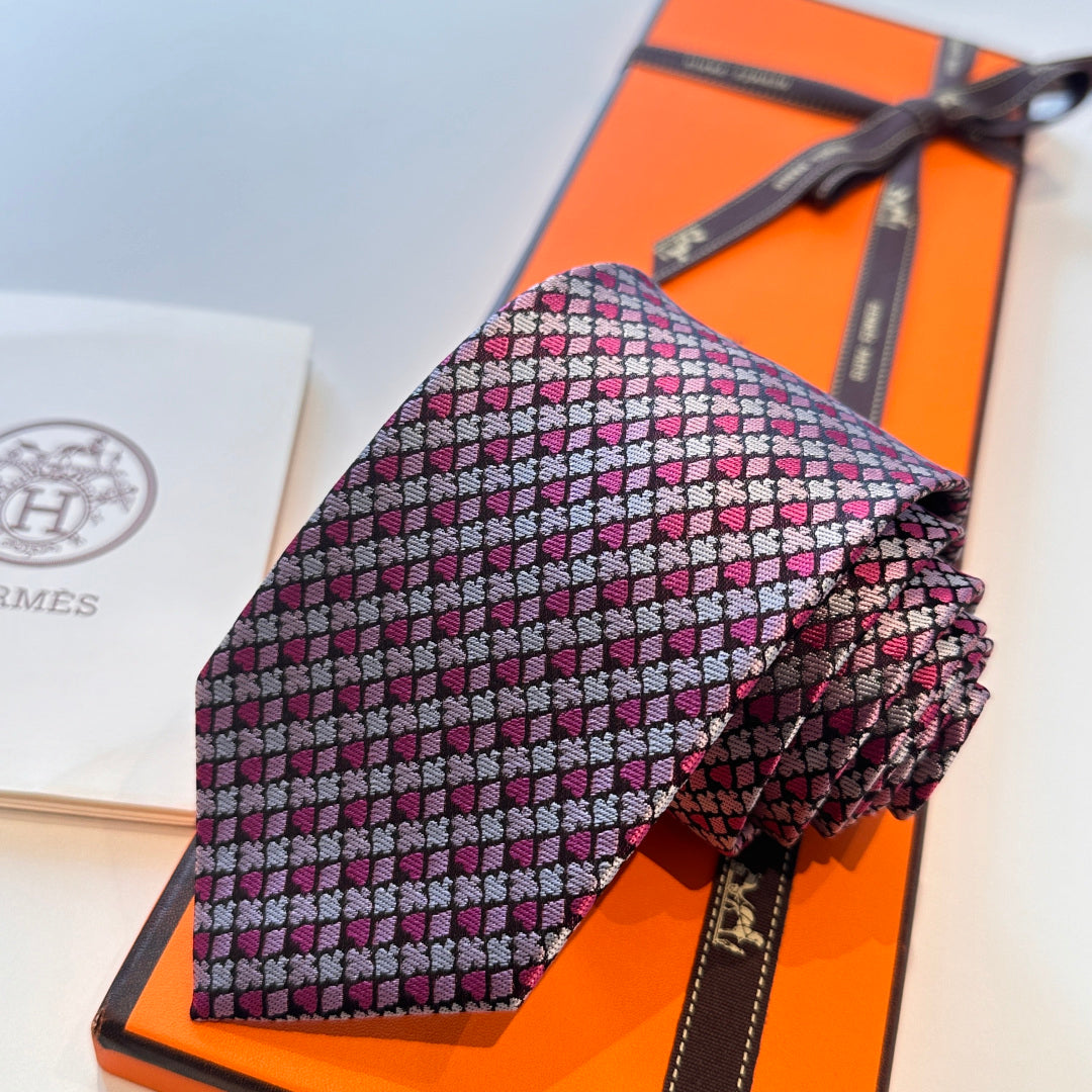 HM Carre d'As Tie Pink Twill Silk 210008