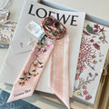 CD Twilly Mini Scarf 105cm Light Pink Colorful Mulberry Silk 902533