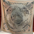 HM 25s Jungle Love Scarf 140cm Beige Black Cashmere 976289