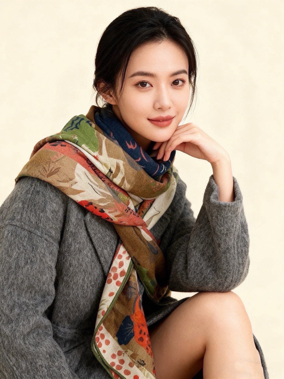 HM 26s Scarf 140 In Cashmere And Silk 303102