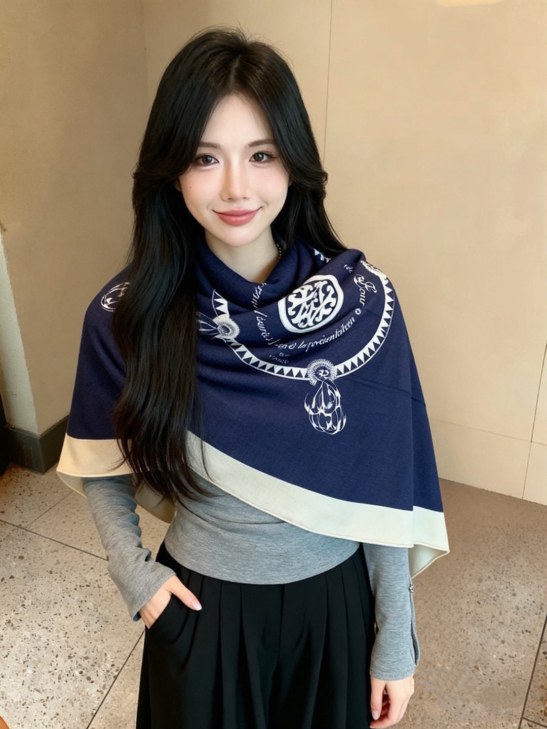 HM 26s Scarf 140 In Cashmere And Silk 304242