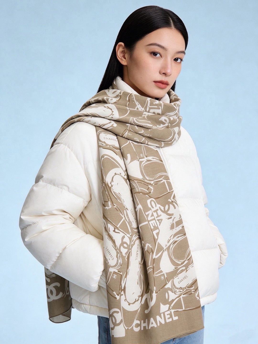 CC 26s Scarf 140 In Cashmere Silk 309366