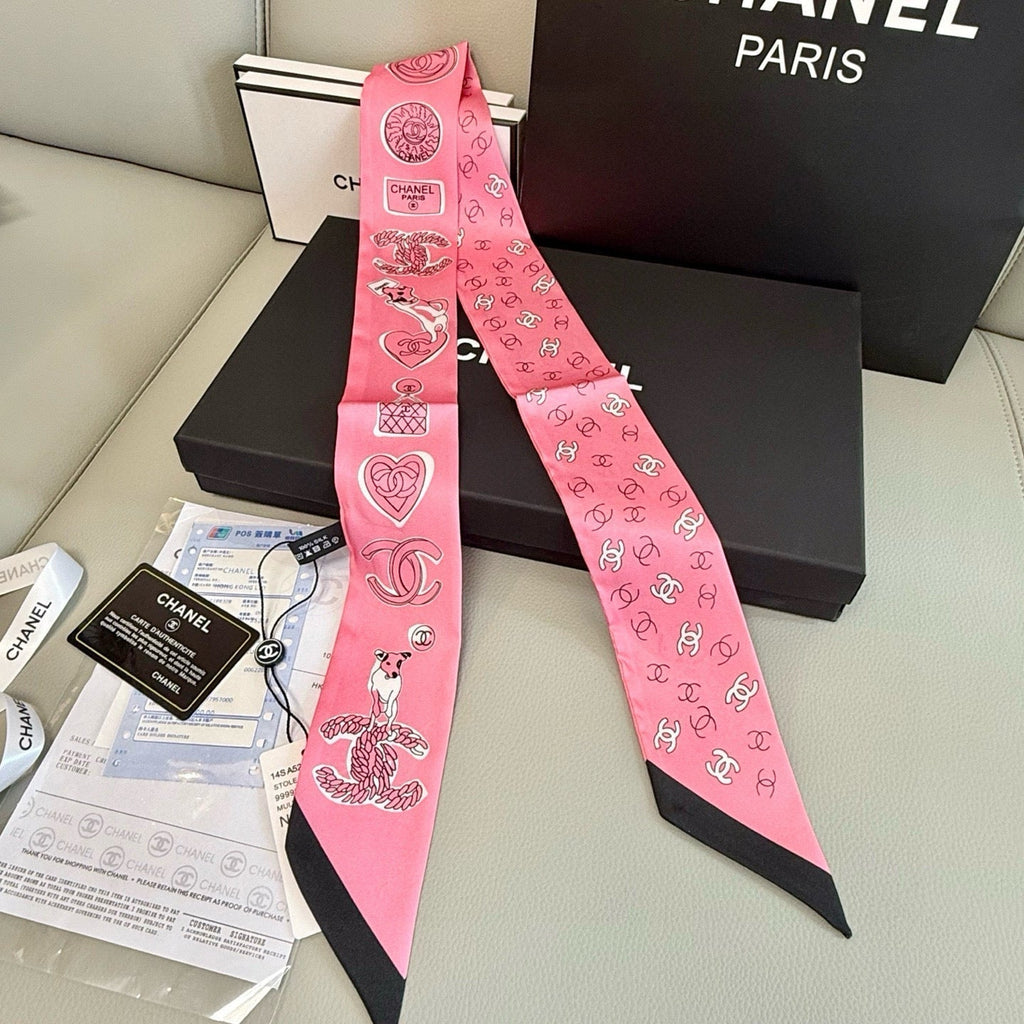CC Twilly Mini Scarf 120cm Pink Mulberry Silk 935248
