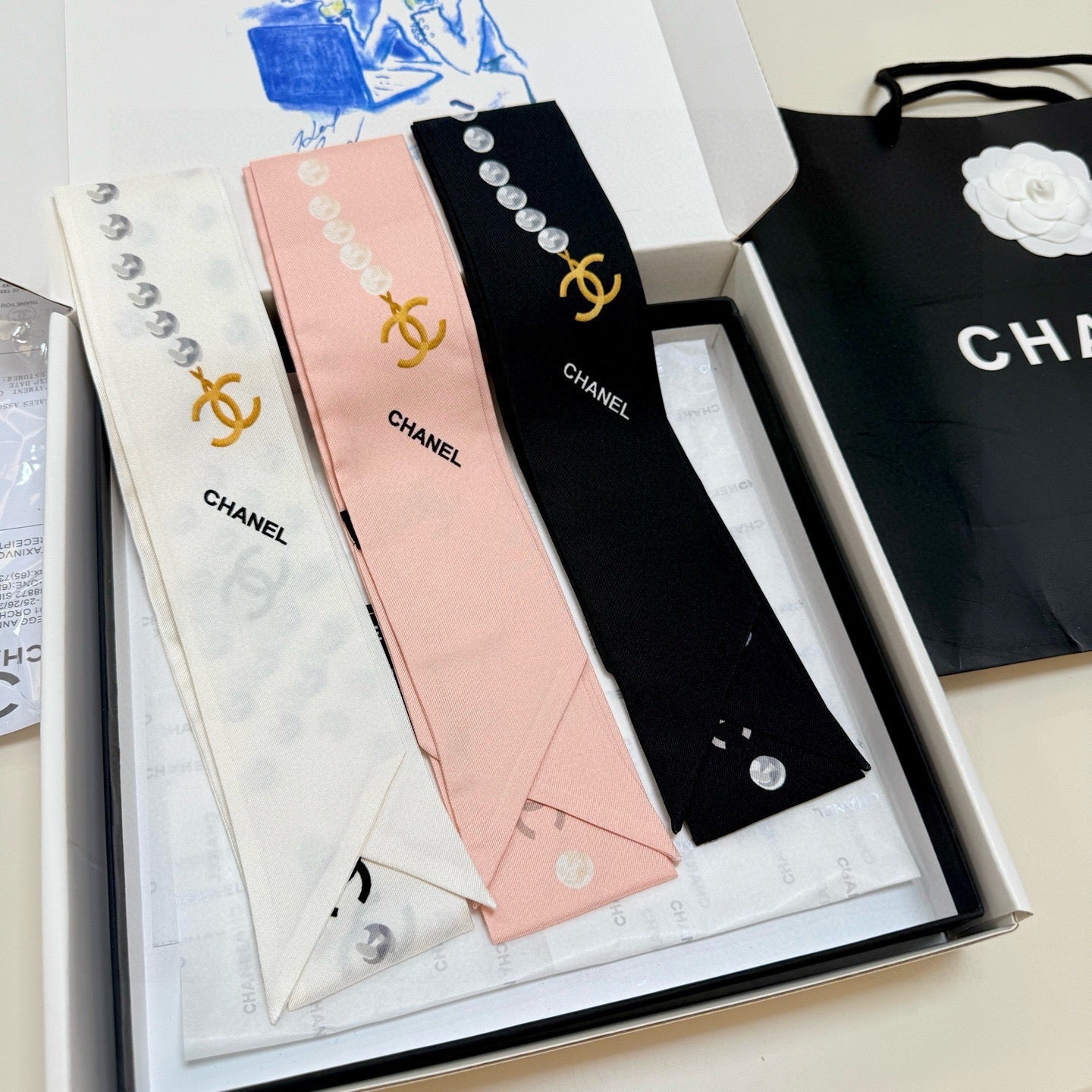 CC Twilly Mini Scarf 120cm Light Pink Mulberry Silk 949111