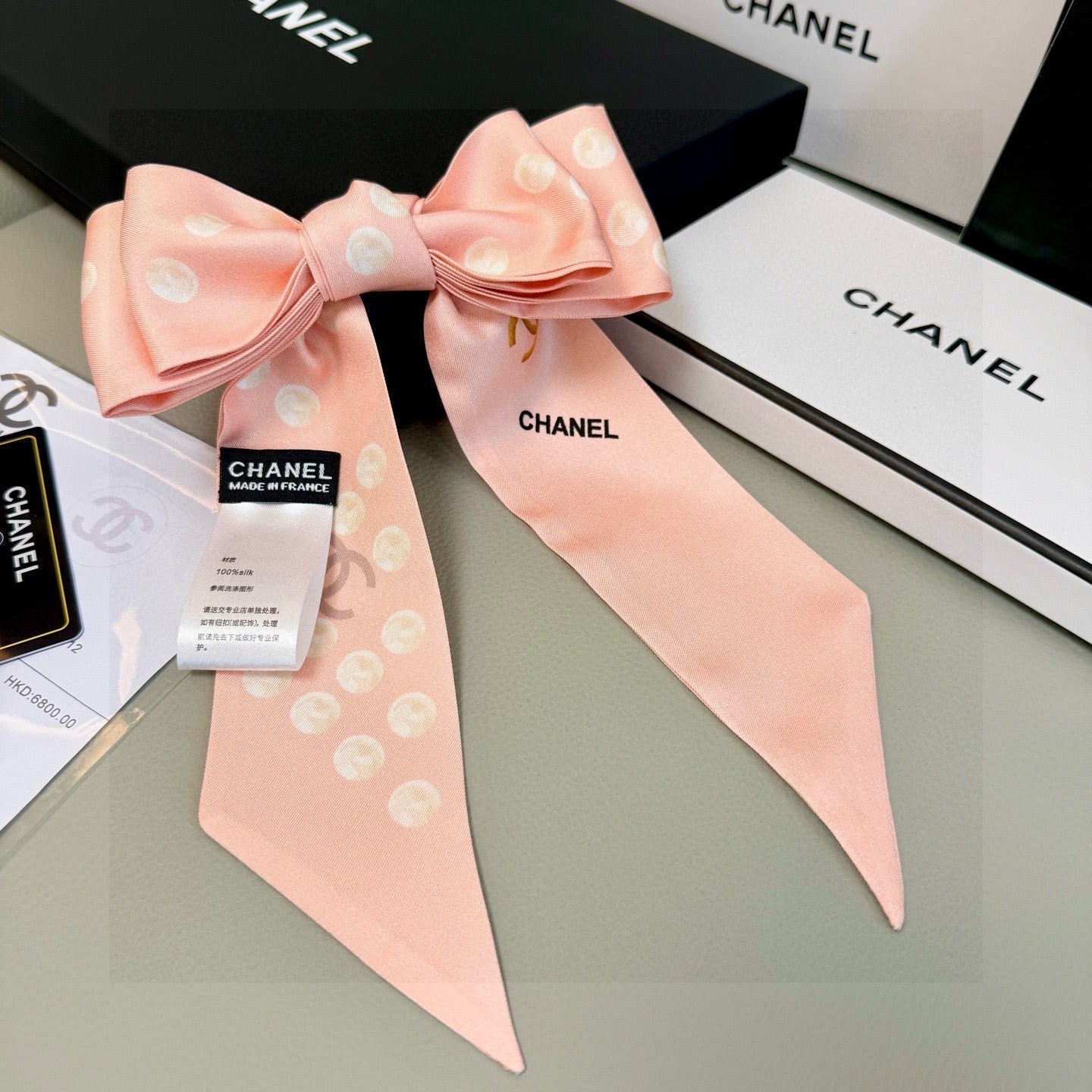 CC Twilly Mini Scarf 120cm Light Pink Mulberry Silk 949111
