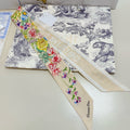 CD Twilly Mini Scarf 100cm Beige Colorful Mulberry Silk 958857