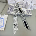 CD Twilly Mini Scarf 105cm Black Mulberry Silk 976491
