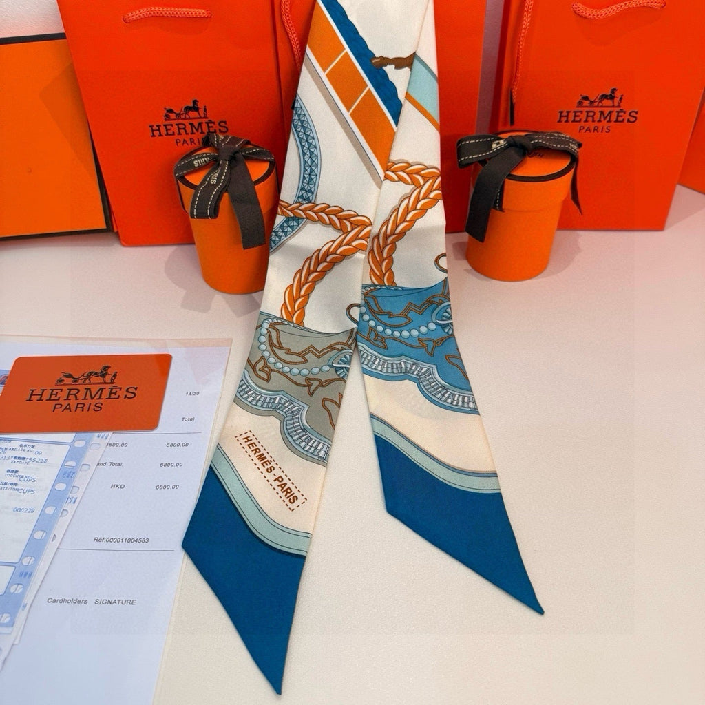 HM Twilly Mini Scarf 105 Orange Terracotta Silk Twill 153181